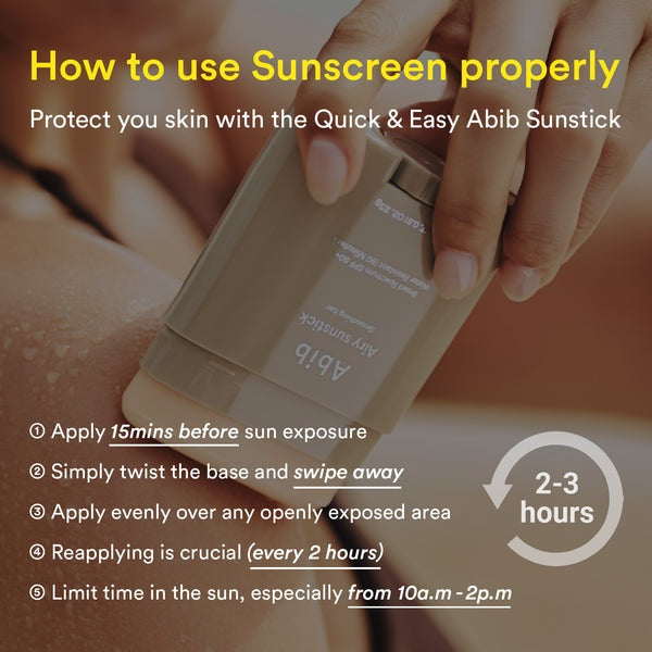 Abib Airy & Quick Sunstick DUO SPF50+ Broad Spectrum Semi-Matte & Quick Glowy Finish, No White Cast, Korean Sunscreen Stick for All Skin Types, 2 Count