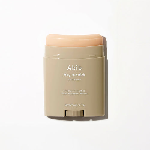 Abib Airy Sunstick Protection Bar SPF50+ Broad Spectrum, Semi-Matte Sunscreen Stick for Oily & Combination Skin, No White Cast, Water-Resistant, Korean Sunscreen, 0.81 oz / 23 g