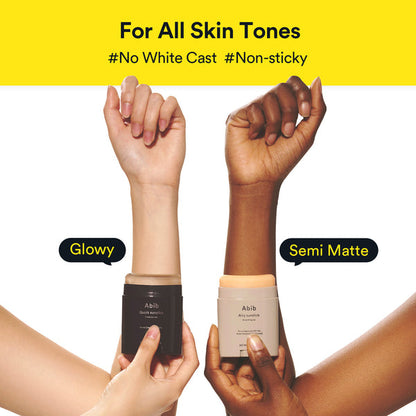 Abib Airy & Quick Sunstick DUO SPF50+ Broad Spectrum Semi-Matte & Quick Glowy Finish, No White Cast, Korean Sunscreen Stick for All Skin Types, 2 Count