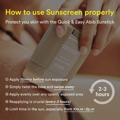 Abib Airy & Quick Sunstick DUO SPF50+ Broad Spectrum Semi-Matte & Quick Glowy Finish, No White Cast, Korean Sunscreen Stick for All Skin Types, 2 Count